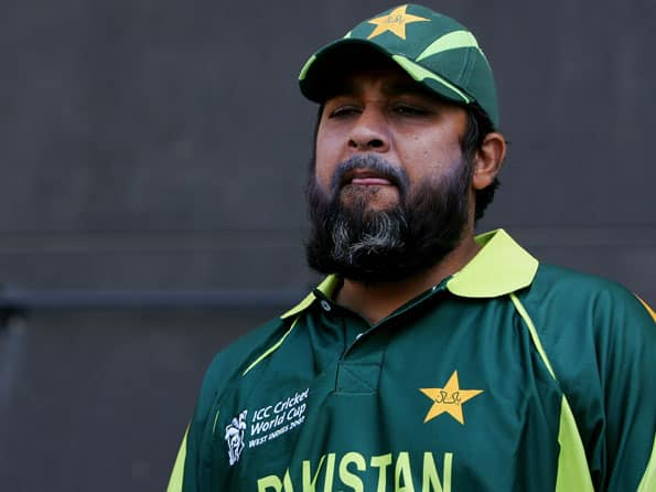 Inzamam-ul-Haq bats with son Ibtasam in a local match at Lahore Inzamam-ul-Haq bats with son Ibtasam in a local match at Lahore
