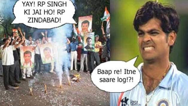 Celebrations outside RP Singh’s home after auditor questions CAG 2G report Celebrations outside RP Singh’s home after auditor questions CAG 2G report