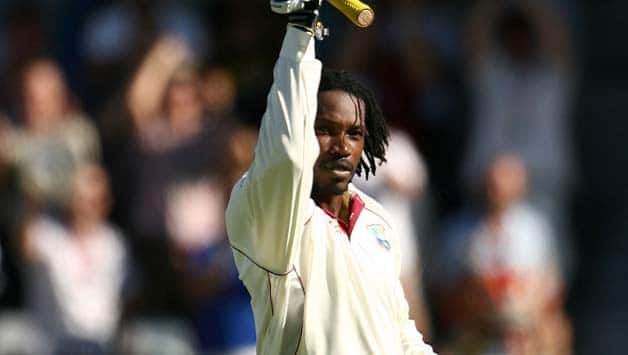 Chris Gayle smashes century as West Indies take lead at Lunch on Day Two against Zimbabwe Chris Gayle smashes century as West Indies take lead at Lunch on Day Two against Zimbabwe