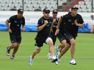 New Zealand team practices ahead of second Test against India