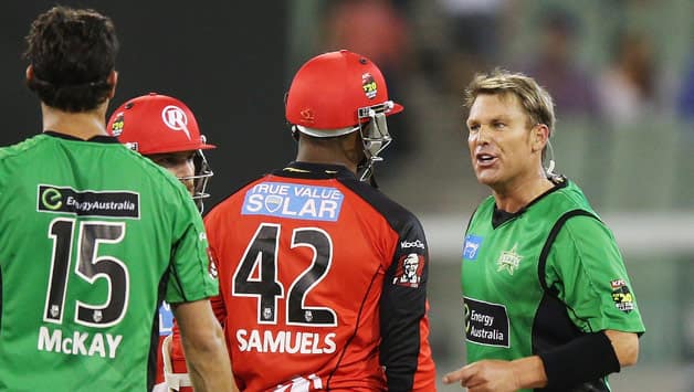 Shane Warne, Marlon Samuels involved in foul-mouthed fight Shane Warne, Marlon Samuels involved in foul-mouthed fight