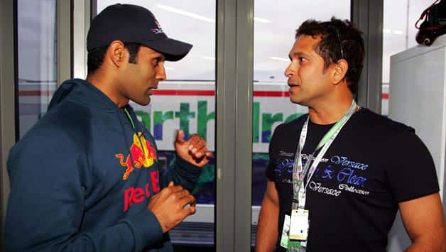 Karun Chandhok and Sachin Tendulkar Karun Chandhok and Sachin Tendulkar